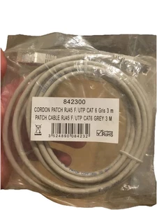 Cordon 3 mètres RJ45 M/M CORDON PATCH BLINDE CAT 6 F/UTP cuivre câble Ethernet - Afbeelding 1 van 1