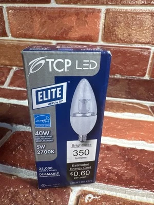 TCP LED 5W 2700K 350Lumens Dimmable E12Base Chandelier Bulb - Image 1 of 4