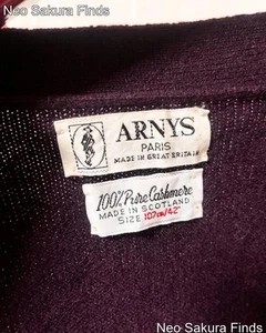 80s ARNYS PARIS pure cashmere cardigan 42 size - Picture 1 of 6