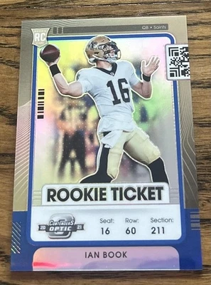 2021 Panini Contenders Optic #67 Ian Book Blue Holo #/99 Rookie RC - Image 1 of 2