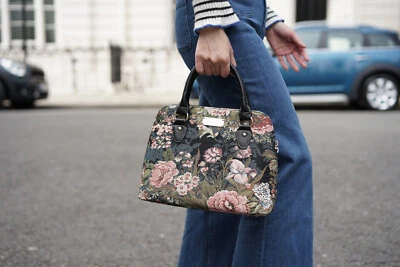 Signare Tapestry Hand Shoulder Crossbody Bag For Woman Floral Peony Design - Image 1 of 4