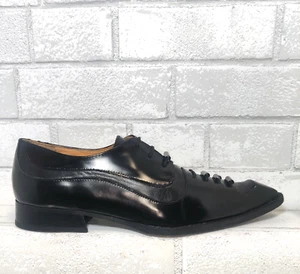 John Fluevog Swordfish Hi Hagen Bumped Toe Lace-Up Shoe Women's 10 Black-Inca 😍 - Picture 1 of 14