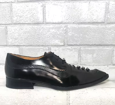Zapato con cordones John Fluevog Swordfish Hi Hagen punta golpeada para mujer 10 negro-inca 😍 Foto 1 de 4