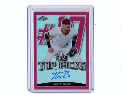 Hunter Bishop Giants 2019 Leaf Metal Draft Pink Prismatic Auto 11/20 - Image 1 of 2