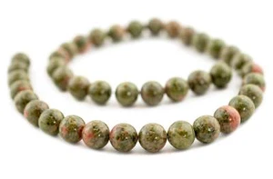 Round Unakite Beads 10mm Multicolor Gemstone 15 Inch Strand - Picture 1 of 3