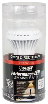 Dimmable Performance LED A19 7.5W / 40W 120V Soft White E26 Base A19/OM450/LED - Image 1 of 2