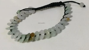 Certificated A grade Myanmar jadeite Dia9mm circle bracelet adjustable length - Picture 1 of 9