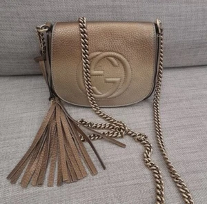 GUCCI Ombre Leather Soho Tassel Chain Crossbody Bag Preowned - Picture 1 of 17
