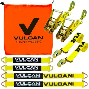 VULCAN Classic Yellow Series 2'' Complete Axle Tie Down System - Picture 1 of 8