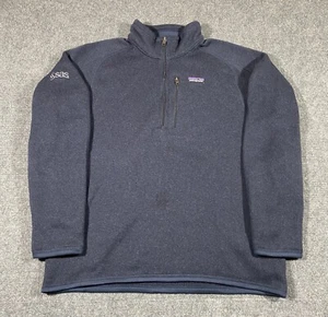 Patagonia Better Sweater Mens Size L Quarter Zip Fleece Navy Blue Company Logo - Picture 1 of 12
