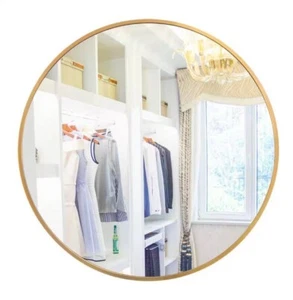 28" Wall Circle Mirror for Bathroom Round Mirror for Wall Hanging 28 inch Gold - Picture 1 of 11