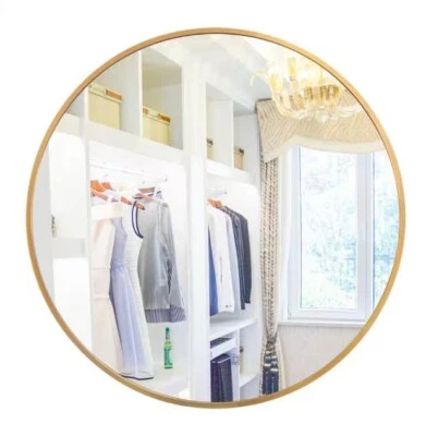 28" Wall Circle Mirror for Bathroom Round Mirror for Wall Hanging 28 inch Gold - Image 1 of 4