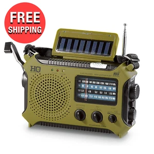 Emergency Solar Powered Weather Radio with Dynamo Crank LED Flashlight USB Port - Picture 1 of 2