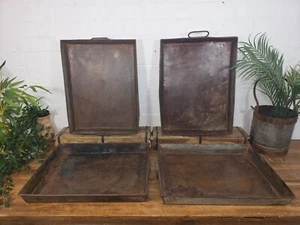 Large Rectangular Industrial Vintage Rustic Galvanised Metal Plant Potting Tray - Picture 1 of 9