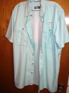 Magellan Blue Mens Button Up/Short Sleeve Fishing Shirt Sz M    Angler Fit - Picture 1 of 3