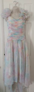 Vintage Bernshaw Floral Chiffon Dress Size UK 10 - Picture 1 of 24