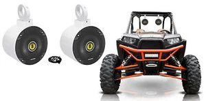 (2) Kicker CSC54 5,25" 360° schwenkbar weiß Aluminium Turm-Lautsprecher für RZR/ATV/UTV - Bild 1 von 12