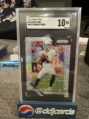 Prizm White Sparkle Derek Carr Saints Raiders SGC 10 2018 Foto 1 de 2