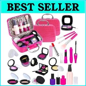 Eco-Friendly Kids Makeup Set - 2 Pack with Real Brushes & Carry Bag for Toddler - Picture 1 of 8