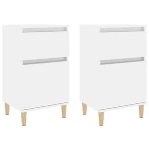 2x High Gloss Bedside Tables Drawers Storage Side Wood Cabinets Nightstand White - Picture 1 of 11