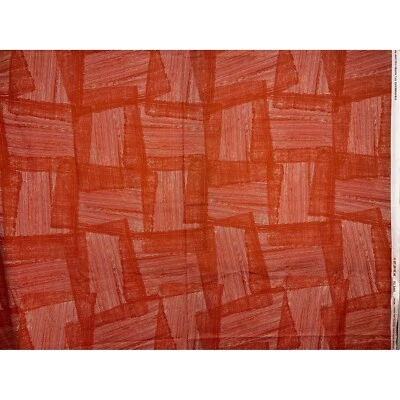 Marimekko "Noki" rust-red 100% cotton fabric Scandinavia abstract 1/2 yard sew - Image 1 of 4