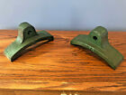 Pair of Locomotive Railroad Brake Shoes in Reading Green Colors 