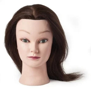 Manikin Cosmetology Head 100% Human Hair Length 18 - 20" Heat, Bleaching, Color - Picture 1 of 1