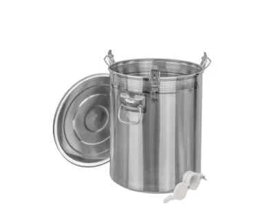 Edelstahl Honig Abfülleimer 50kg mit Quetschhahn Abfüllbehälter Hobbock Topf - Bild 1 von 4