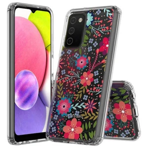 Fusion Shield Tough Snap-on Transparent Case for Samsung Galaxy A03s - Flowers - Picture 1 of 1