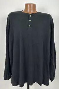 Vintage 90s John Ashford Ribbed Henley Men 2XL Long Sleeve Grunge Goth Minimal - Bild 1 von 13