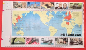 US Scott #2559a-j 1991 29c 1941 World War II Plate Block of 10 MNH VF - Picture 1 of 1