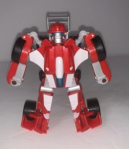 Playskool Transformers Rescue Bots Heatwave auto da corsa rosso - Foto 1 di 6