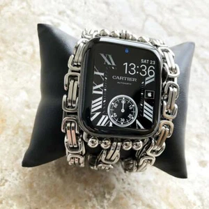 8mm Byzantine Chain Link Band for Apple Watch Ultra 3 2 1, 11 10 SE 3 Series - Picture 1 of 10