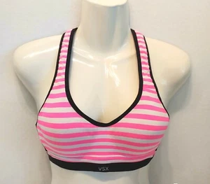  VSX VICTORIA SPORT Women's Sports Bra 32B Maximum Support Pink White Stripe - Bild 1 von 6