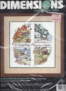 A Season For Everything ~ Stamped Cross Stitch Kit - Dimensions 3174 - 14"x14" - Picture 1 of 2