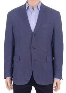 Polo Ralph Lauren Gilford 46R Blue Textured Three Button Linen Blazer Sportcoat - Picture 1 of 3