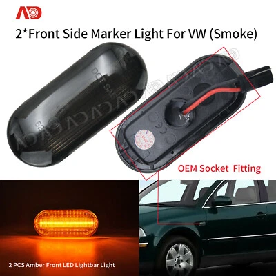 Luz de señalización lateral LED ahumada para VW Golf MK4 MK5 Passat B5 Polo Jetta Seat 2 piezas Foto 1 de 4