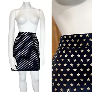 Vintage 80’s ESCADA MINI SKIRT by MARGARETHA LEY Black Star Bodycon - Foto 1 di 11
