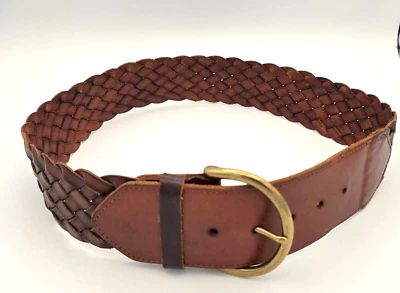 Madewell 1937 ACCESSORIES Vintage Brown Braided Leather Belt - Size S - Image 1 of 4