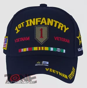 NEU! US ARMY 1ST INFANTRY VIETNAM VETERAN MILITARY BALL CAP MÜTZE BLACK - Bild 1 von 4