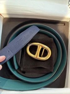 HERMES 32 MM BELT KIT 95 Green/blue - Picture 1 of 9