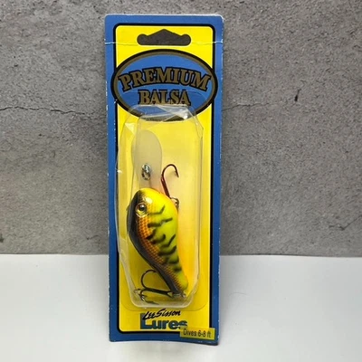 Nuevo Señuelo Lee Sisson Crankbait Premium Balsa Negro Amarillo Rojo Escala 3.5 Fat Diver Foto 1 de 4
