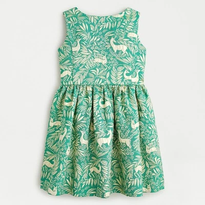 Nuevo con etiquetas Vestido J Crew Crewcuts Sin Mangas Jacquard Niñas Estampado Reno 12 AT722 Foto 1 de 4