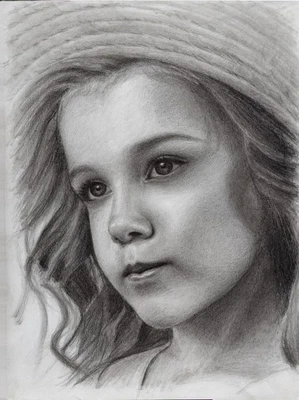 Dibujo de retrato personalizado dibujado a mano de foto de una persona 12" X 9" Foto 1 de 4