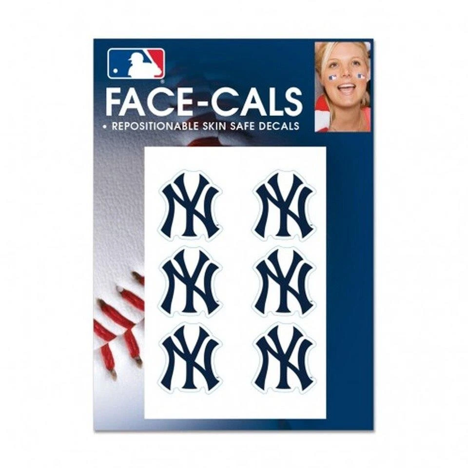 Pacote com 6 tatuagens New York Yankees cals faciais [NOVO] MLB adesivo adesivo para fã festa - Imagem 1 de 1
