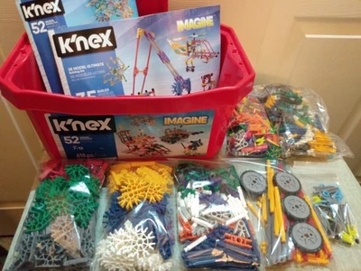 K'NEX Imagine 52-Model & 35-Model Building Sets 99.9% Complete 1097 Knex Pieces - Image 1 of 4