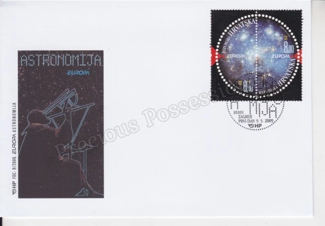 CROATIA FDC FIRST DAY COVER 2009 ASTRONOMY STAMP SET - Image 1 of 1
