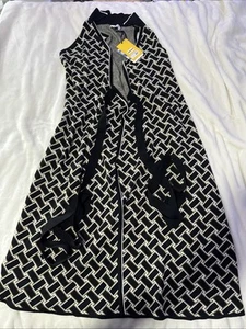 Neu mit Etikett Diane von Furstenberg Damen ärmelloses Midi-Wickelkleid mit Kragen XL - Bild 1 von 10