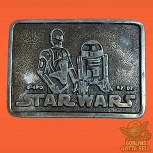 Vintage 1977 Star Wars C-3PO R2-D2 Messing Gürtelschnalle - Bild 1 von 4