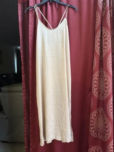 Sanctuary Nachthemd Satin Maxi mandel hellbraun trägerlos verstellbar XS - Bild 1 von 8